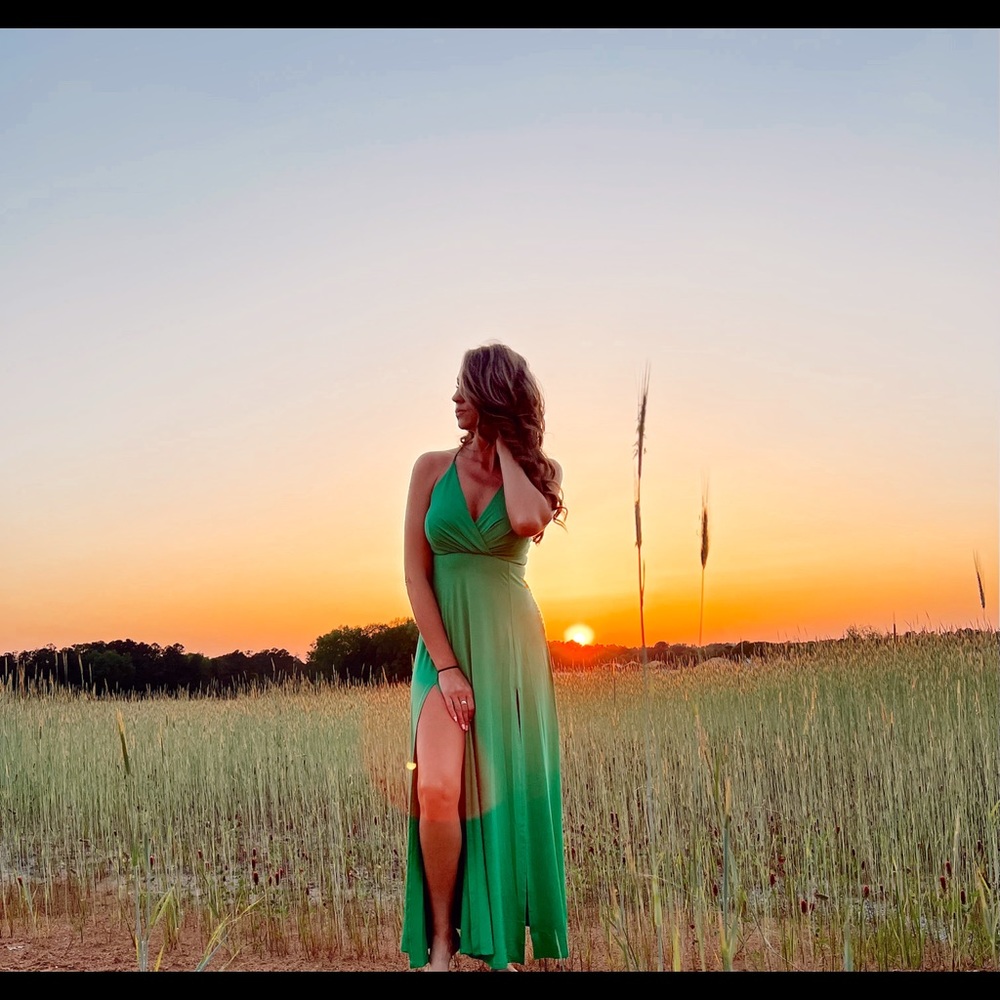 Dress Day Bright Horizons Slit Maxi Dress